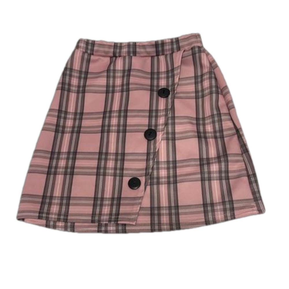 PrettyLittleThing Pink Plaid Skirt
